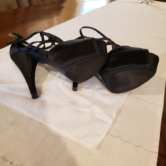 Satin Stilettos with Crystal Embellishments - Picture 9 of 14